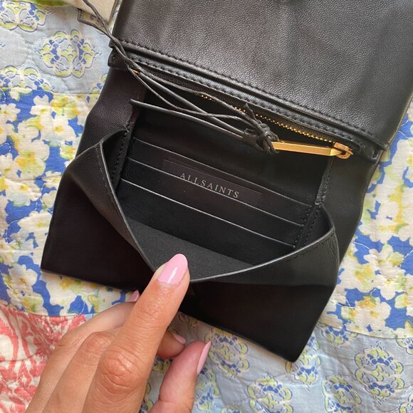 ALLSAINTS Harluna Leather Wallet in Black - Picture 3 of 8